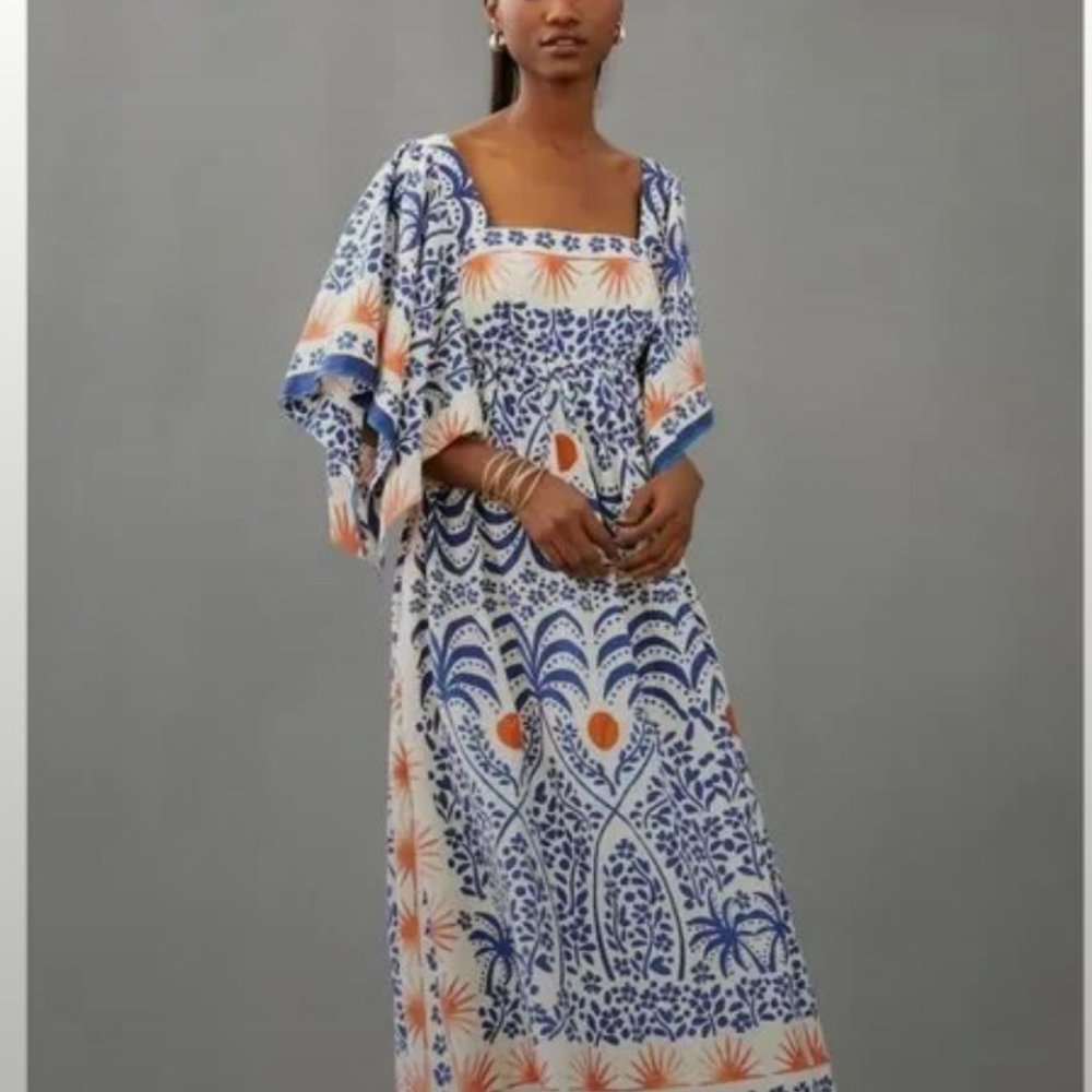 NWT Farm Rio Afternoon Breeze Midi Dress XS Anthropologie
